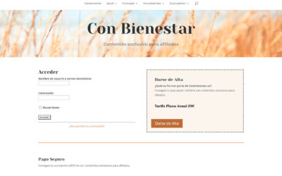 Conbienestar.es, web privada para Afiliados