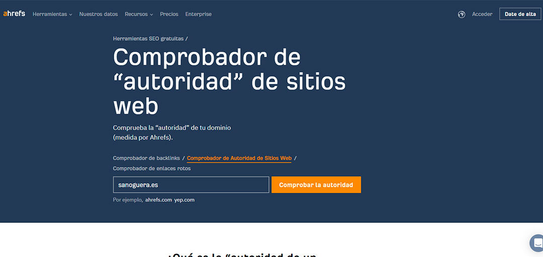 ¿Cómo Comprobar la “autoridad” de un sitio web?